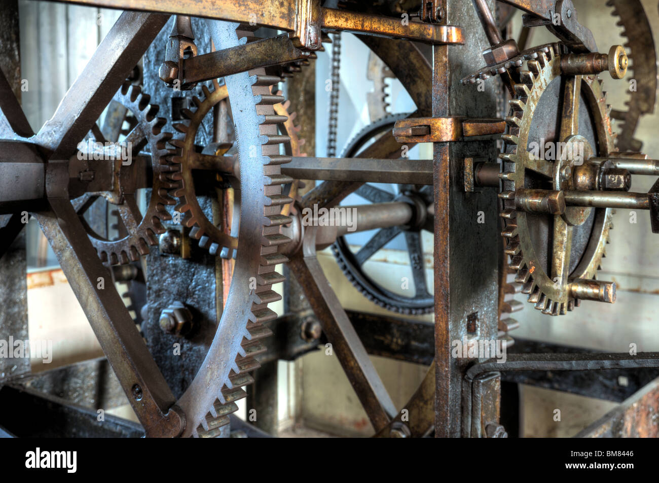 Mittelalterliche astronomische Uhr in St. Vitus Kathedrale, Prag, Prager Burg - Interieur - Details Stockfoto