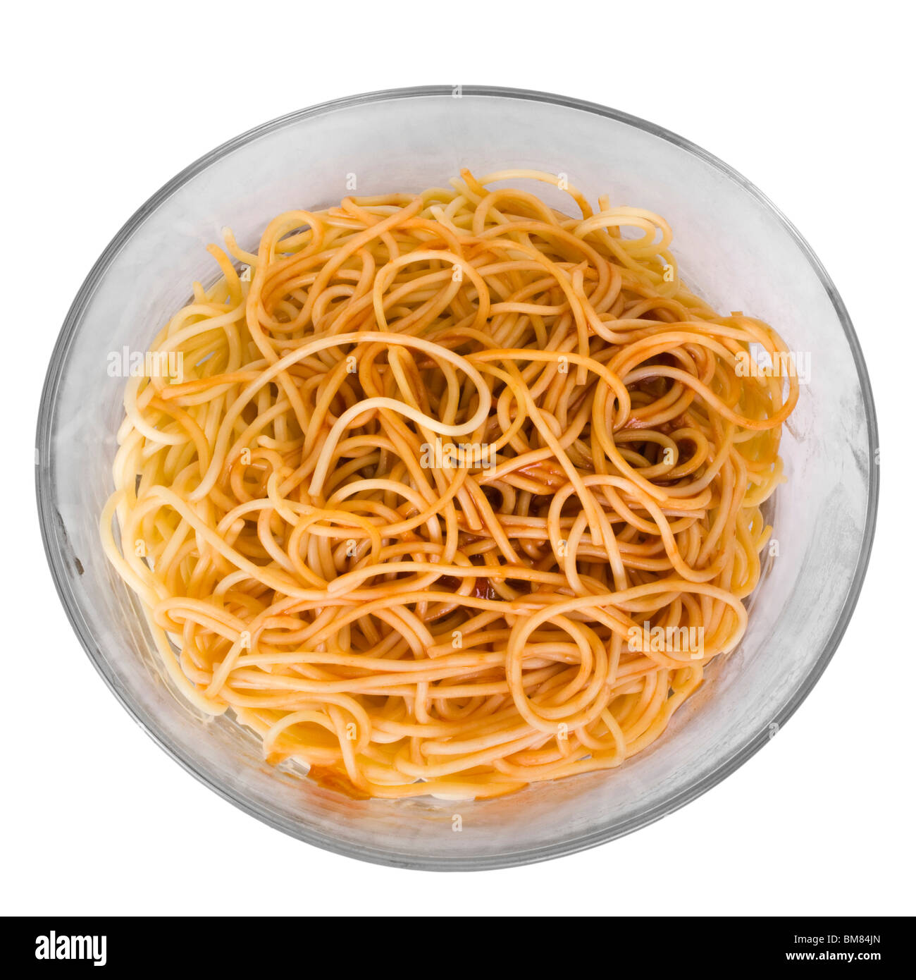 Nahaufnahme einer Schüssel Nudeln Stockfoto