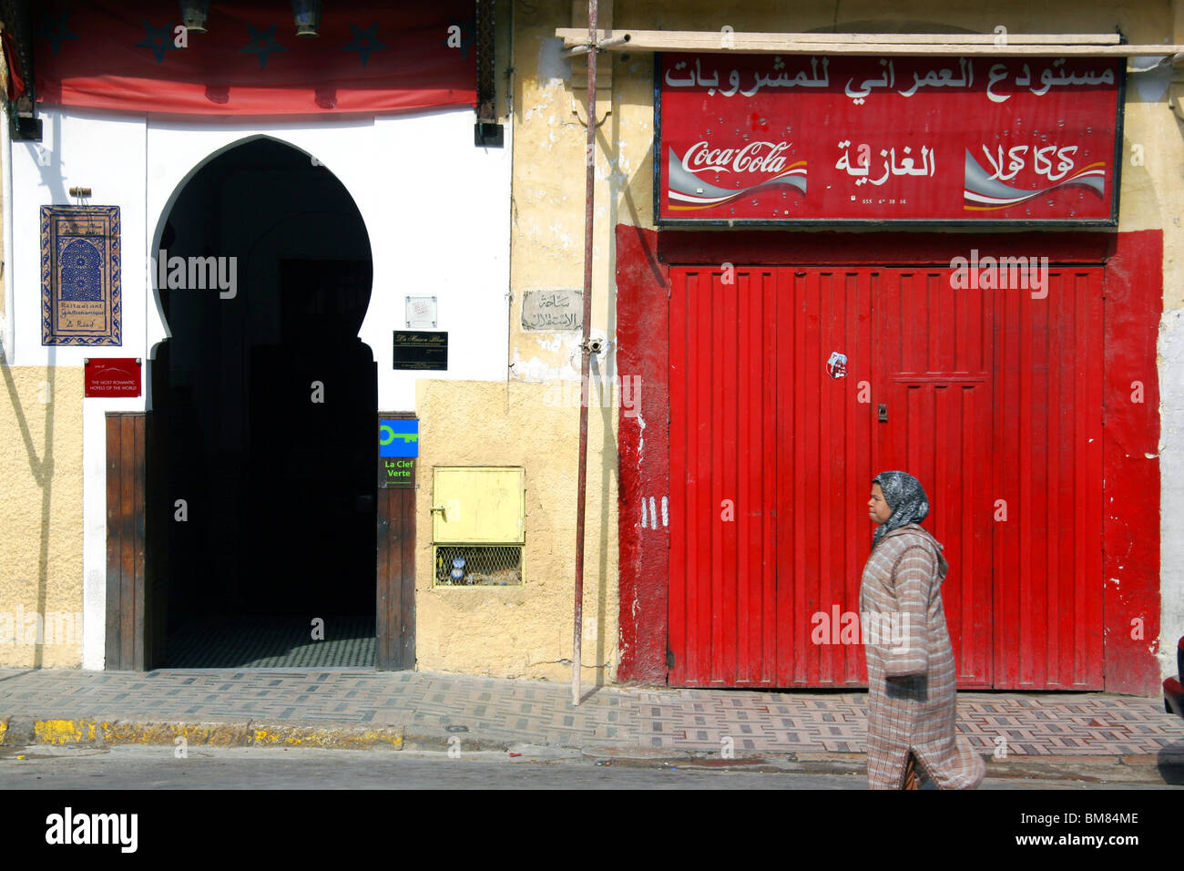 Coca Cola Schild, Fes, Fes, Marokko Stockfoto