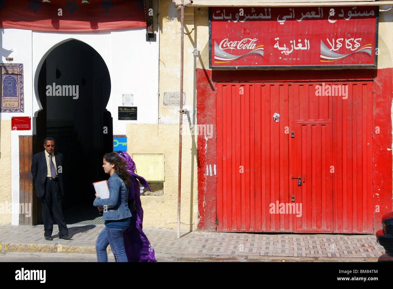 Coca Cola Schild, Fes, Fes, Marokko Stockfoto