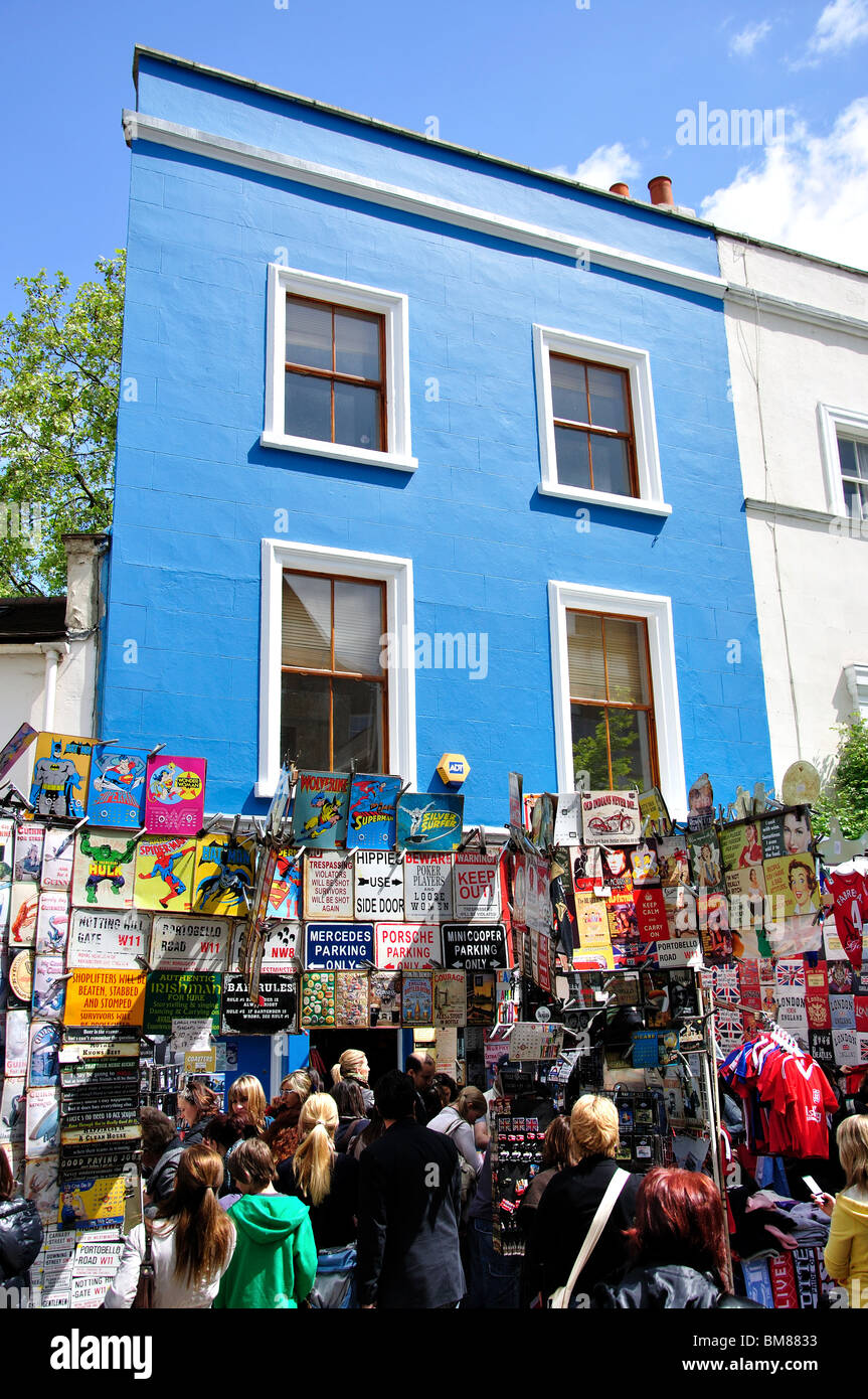 Antik Stall, Portobello Antiquitätenmarkt, Portobello Road, Notting Hill, London Borough of Kensington & Chelsea, London, England, Stockfoto