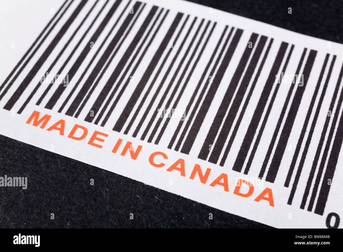 Hergestellt in Kanada und Barcode, Business-Konzept Stockfoto