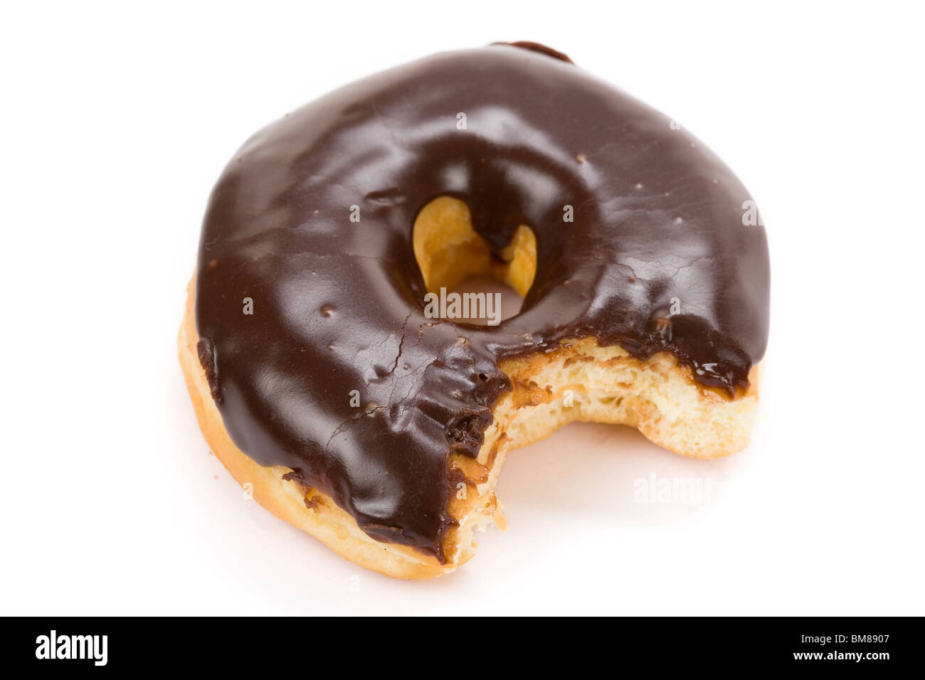 Donut mit weißem Hintergrund Nahaufnahme Schuss Stockfoto