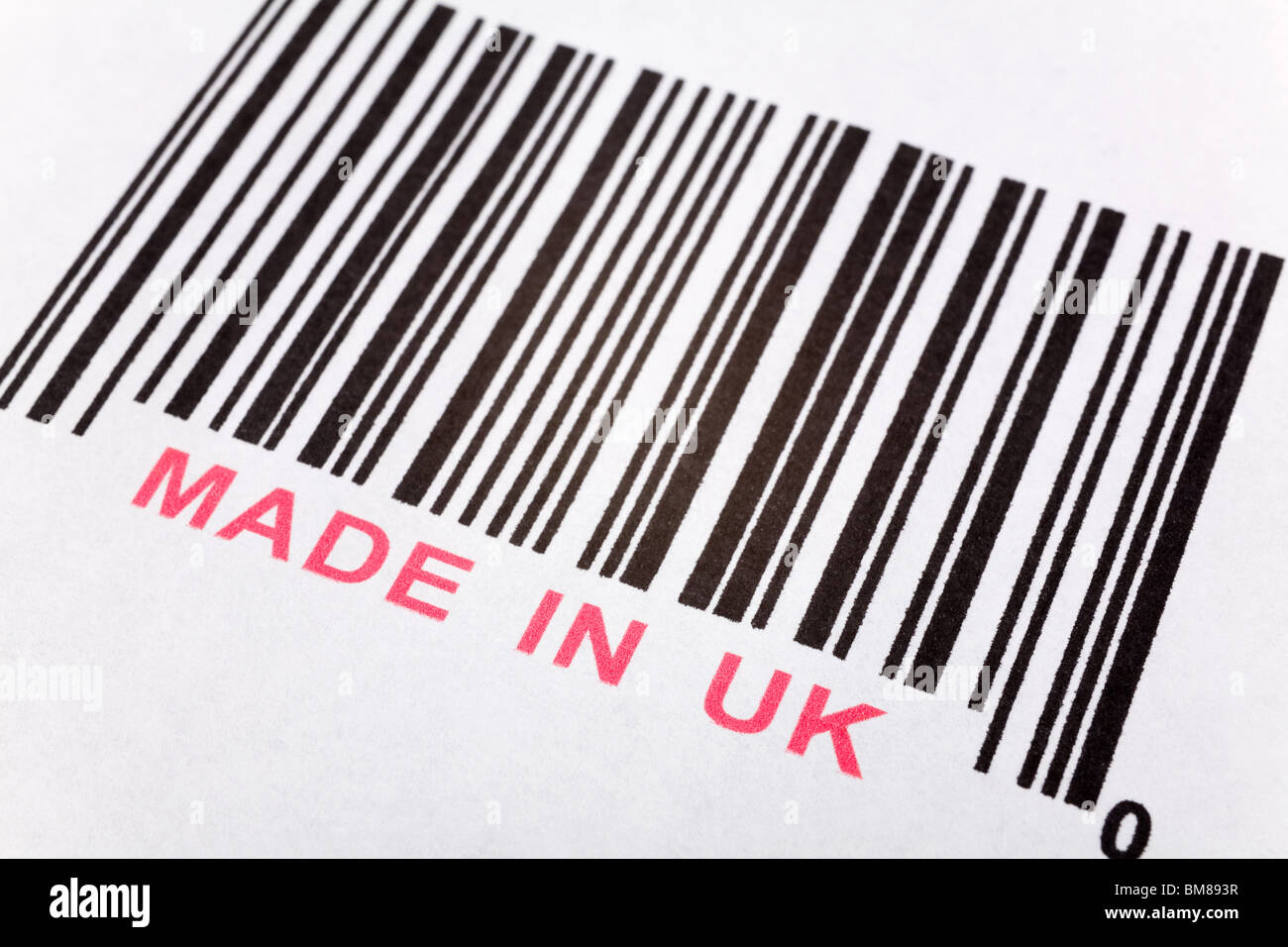 Made in UK und Barcode, Business-Konzept Stockfoto