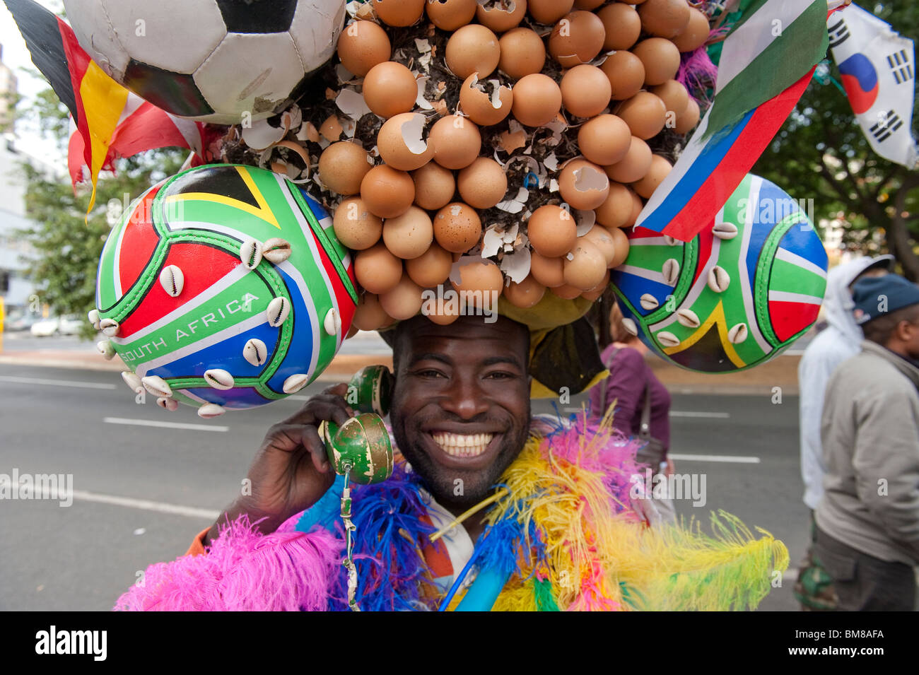 Fußball-Fan, die darauf warten, Tickets für die FIFA WM 2010 in Südafrika Stockfoto