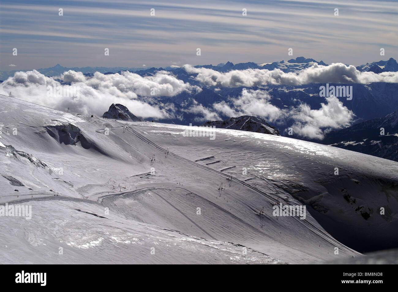 Theodulgletscher Gletscher, ZermattCervinia, Schweiz / Italien