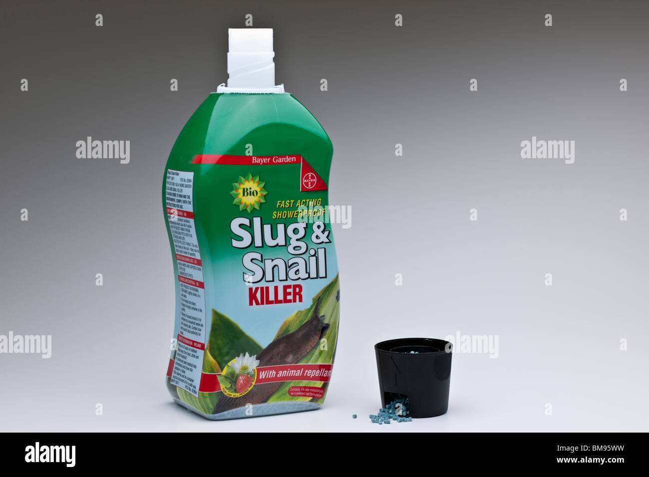 Bio-Schnecke und Schnecke Showerproof pellets Stockfoto