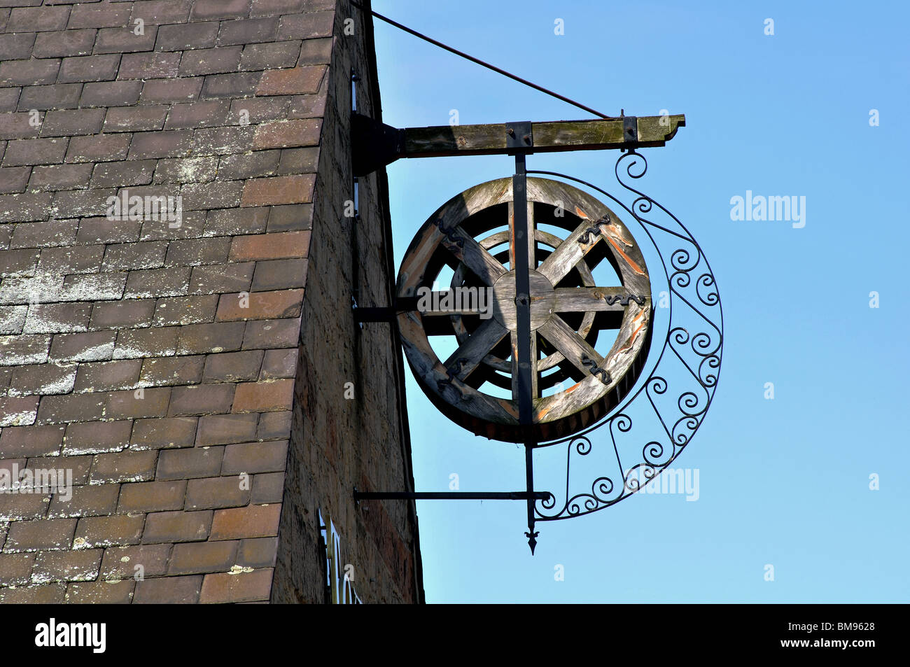 Schild an der Stadtmühle, Mansfield, Nottinghamshire, England, UK Stockfoto