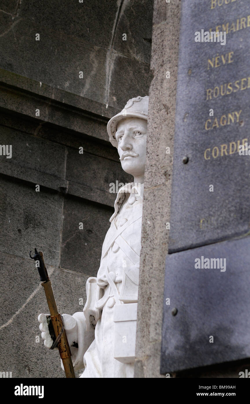 Statue des französischen ersten Weltkrieg Soldaten, französische Krieg-Denkmal, frühen, Somme Stockfoto