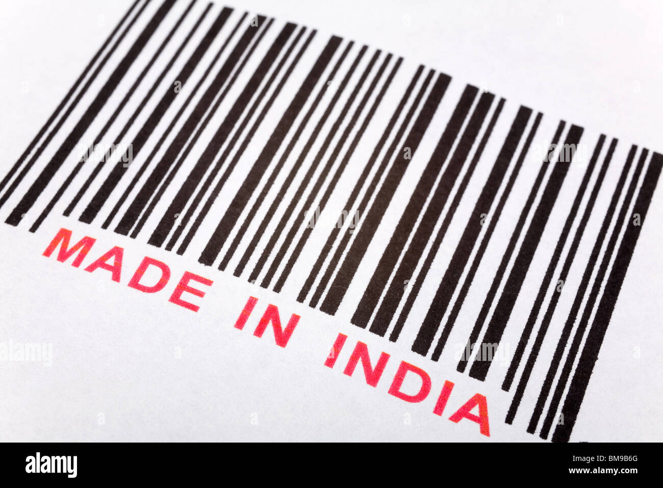Made in Indien und Barcode, Business-Konzept Stockfoto