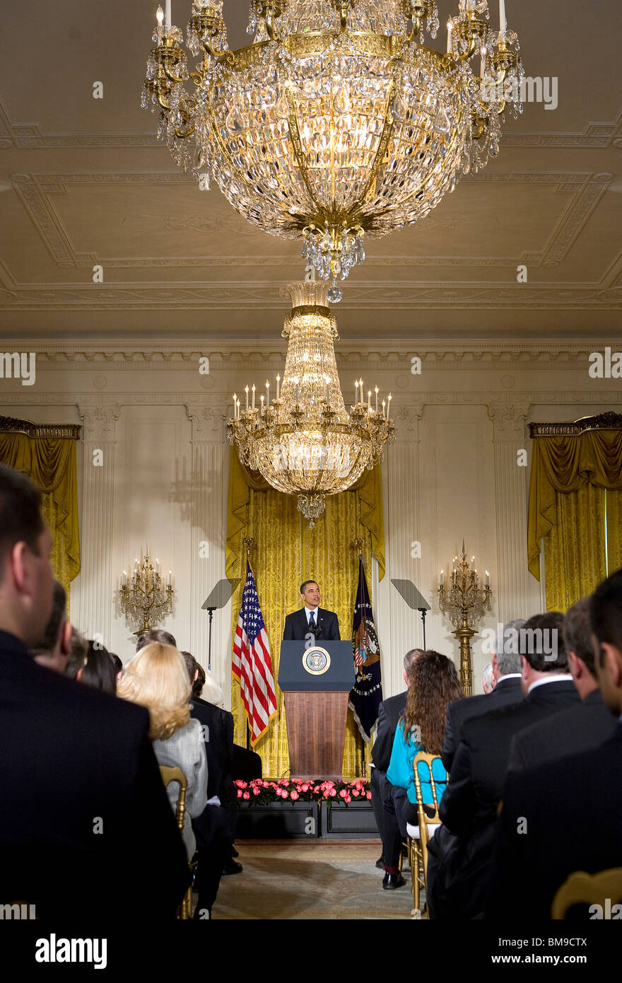 29 Mai 2009 – Washington, DC-Präsident Barack Obama liefert Hinweise auf Bemühungen um die Nationen Cyber Infrastruktur. Stockfoto