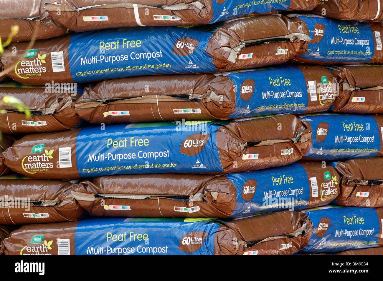 60 Liter Torf kostenlose Multi-Purpose Kompost Brookfields Gartencenter, Nottingham Stockfoto