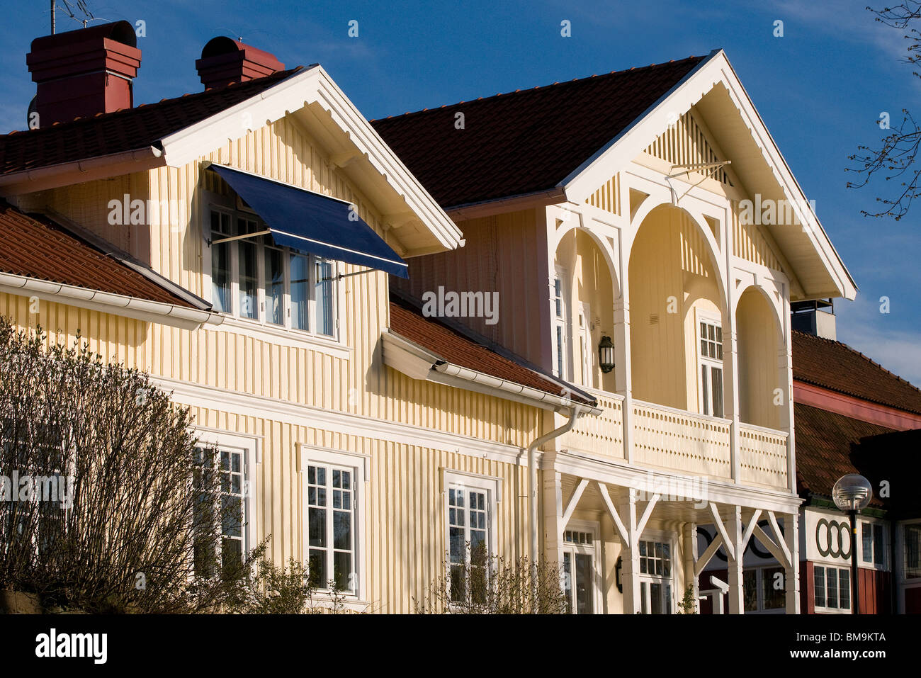 traditionelle schwedische Haus Stil, Trollhattan, Schweden Stockfoto