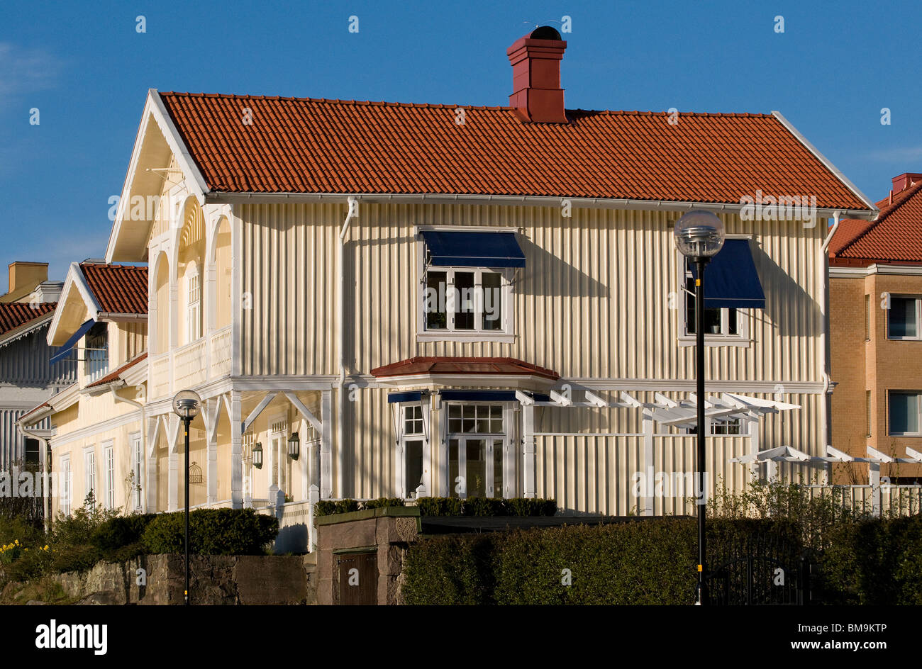traditionelle schwedische Haus Stil, Trollhattan, Schweden Stockfoto