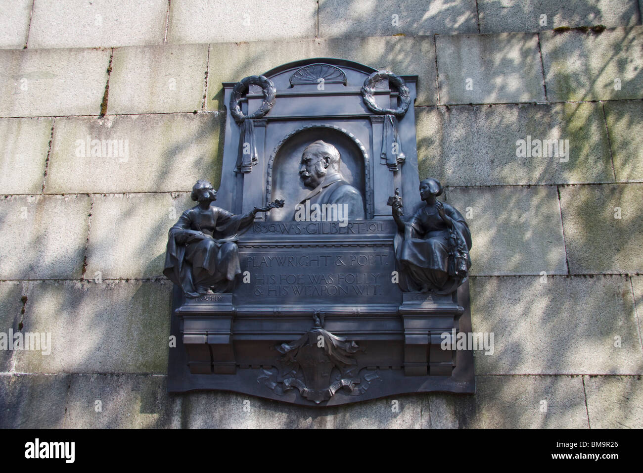 W. S. Gilbert Plaque, London, England Stockfoto