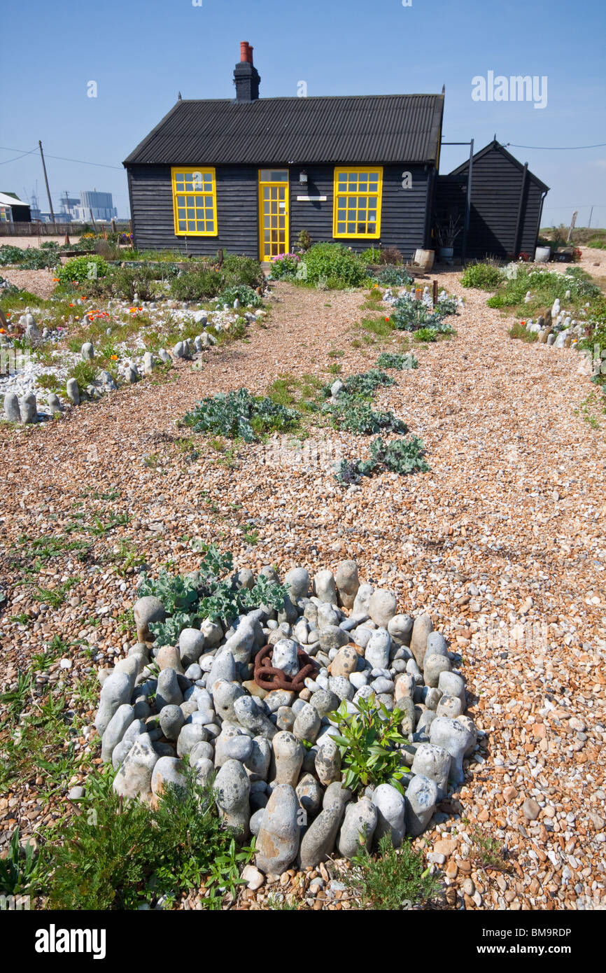 Prospect Cottage - die späten Jarmans Haus am Strand Dungeness Kent Stockfoto