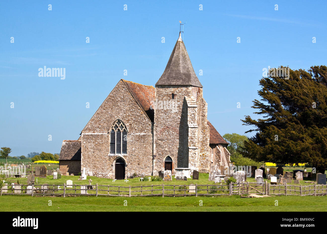 St Clements Kirche Romney Marsh, letzte Ruhestätte von Derek Jarman Stockfoto