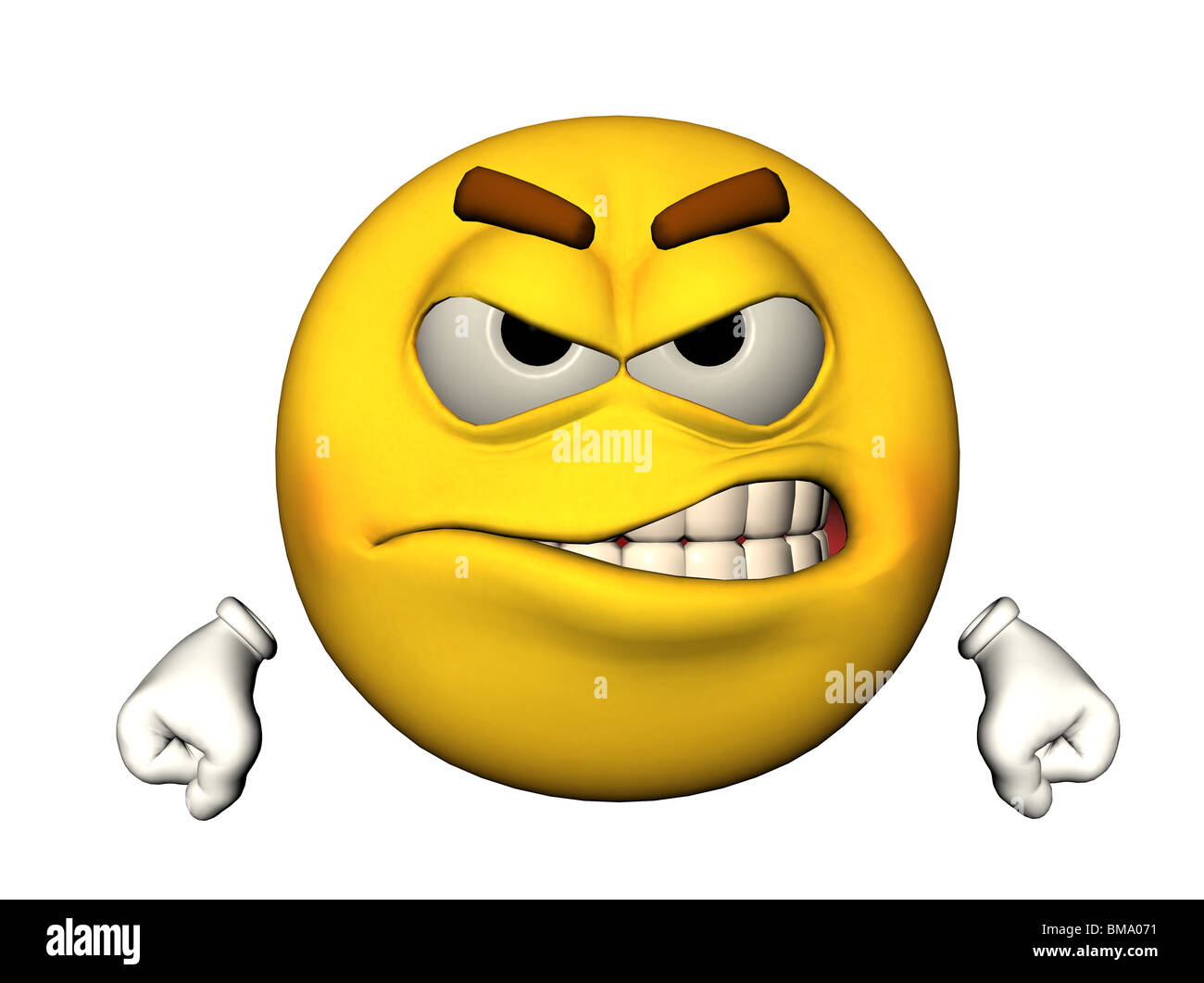 3D Abbildung des Emoticon wütend Stockfoto