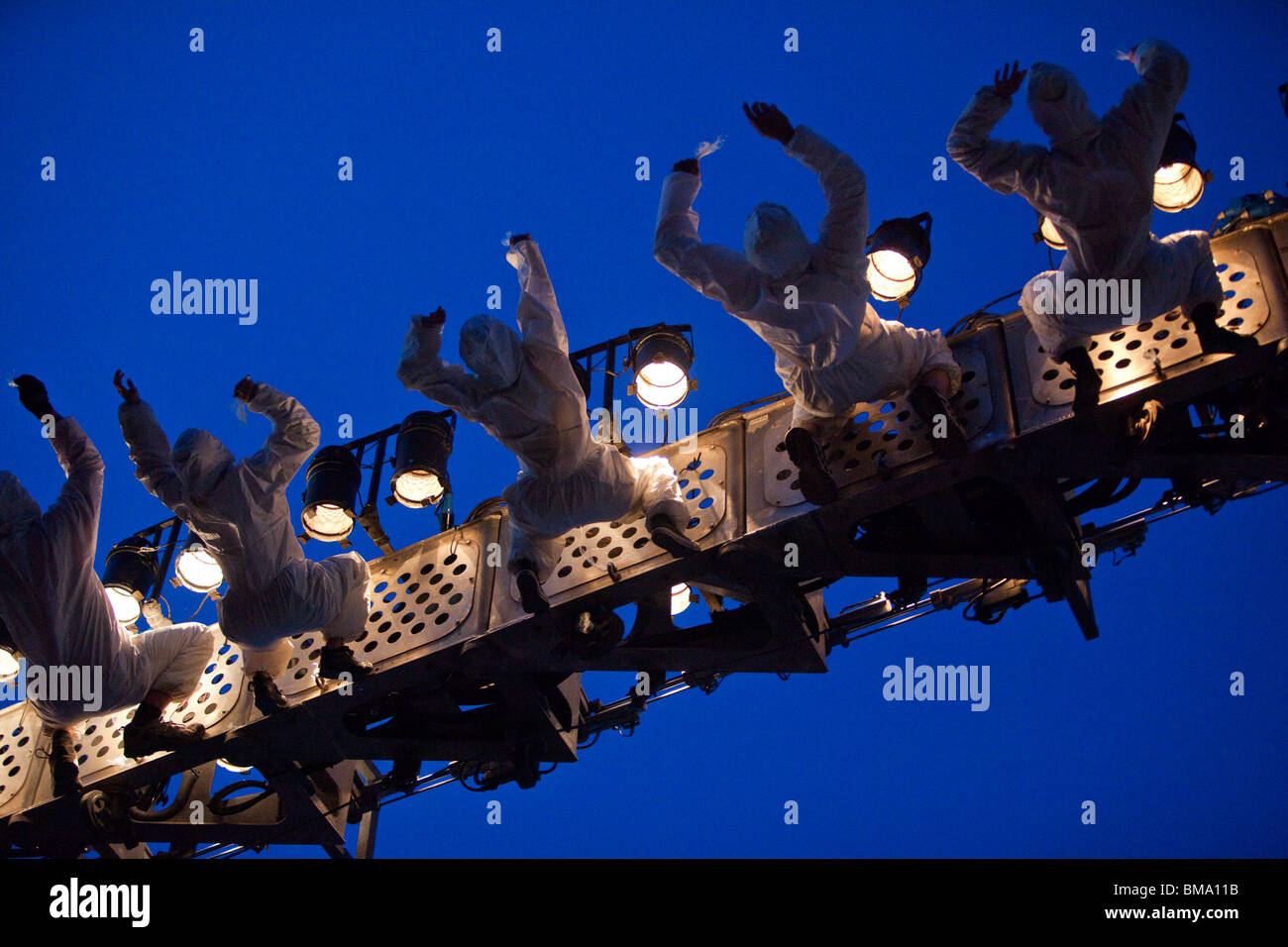 Katalanische Theatergruppe La Fura Dels Baus, globale Rheingold Performance, Europäische Kulturhauptstadt, Duisburg, Deutschland, Europa Stockfoto