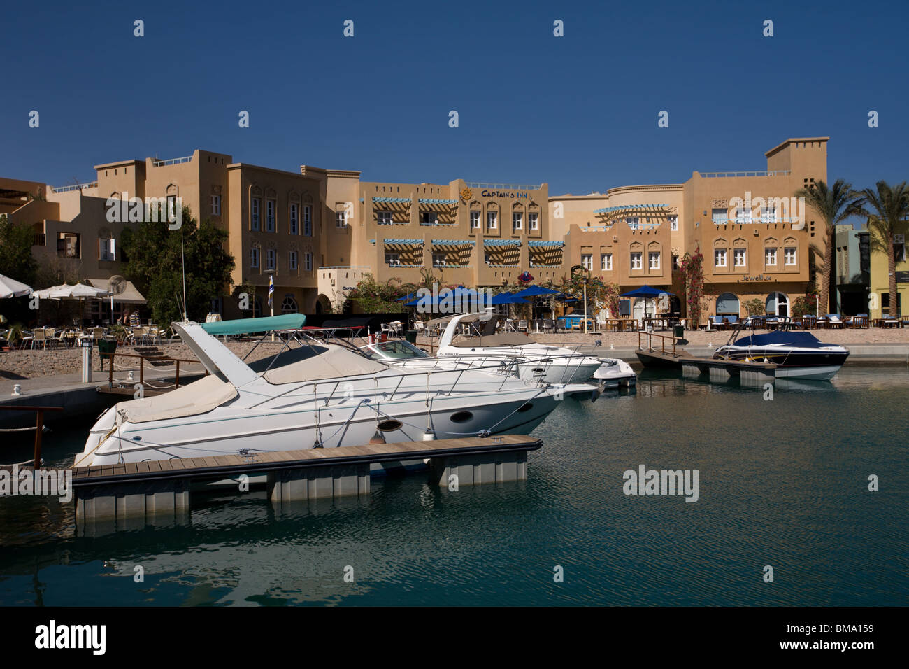El Gouna Marina: Boote Stockfoto