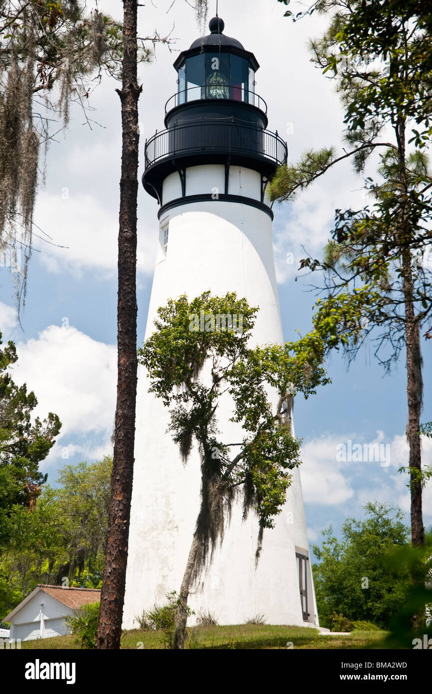 Amelia Island Lighthouse. Zog von Cumberland Island Georgia im Jahre 1838. Stockfoto