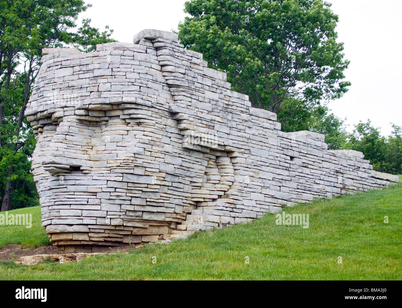 Chief Leatherlips Statue in einem Park in Dublin Ohio Stockfoto
