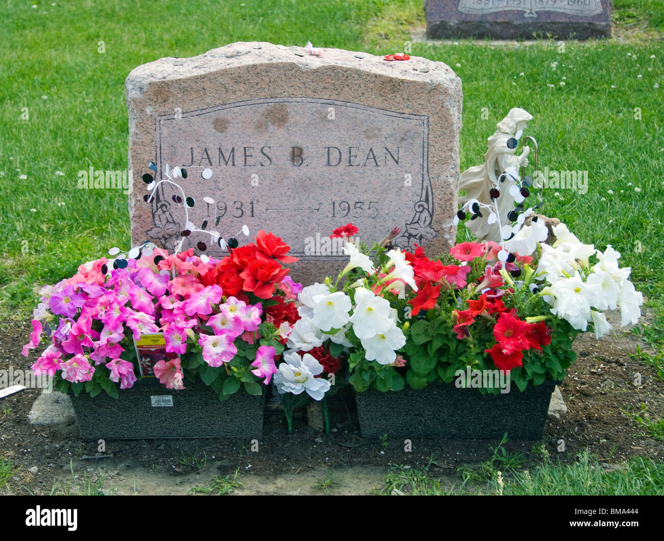 James Deans Grab auf einem Friedhof in Fairmount, Indiana Stockfoto
