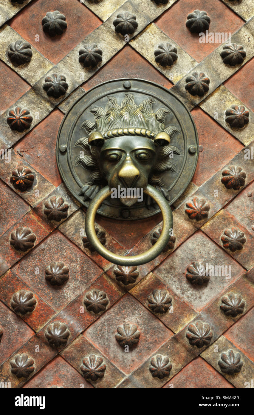 St. Vitus Kathedrale Prag, Prager Burg, Tschechische Republik, innen - Wenceslas´s Kapelle - Detail Tür Stockfoto