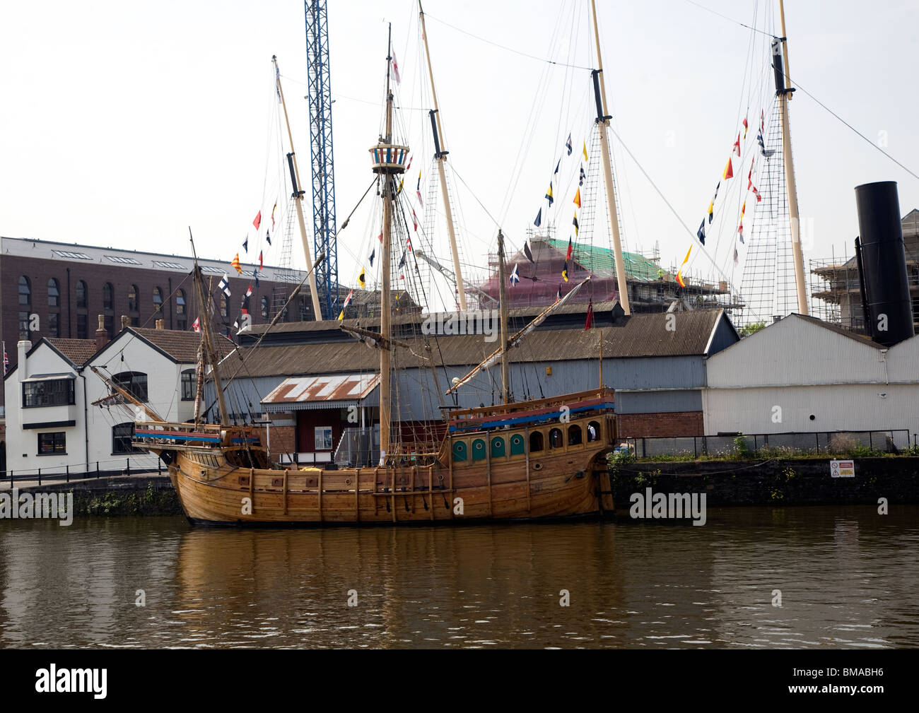 Das Matthew Replik hölzernen Segelschiff, SS Great Britain maritime Museum, Bristol, England Stockfoto