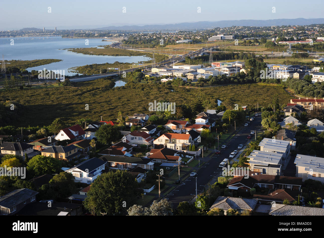 Überblick über die Stadt, Südinsel, Neuseeland Stockfoto