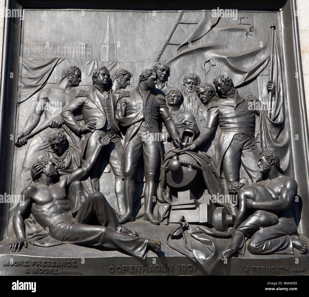 London - Relief von Nelson Denkmal - Trafalgar square Stockfoto