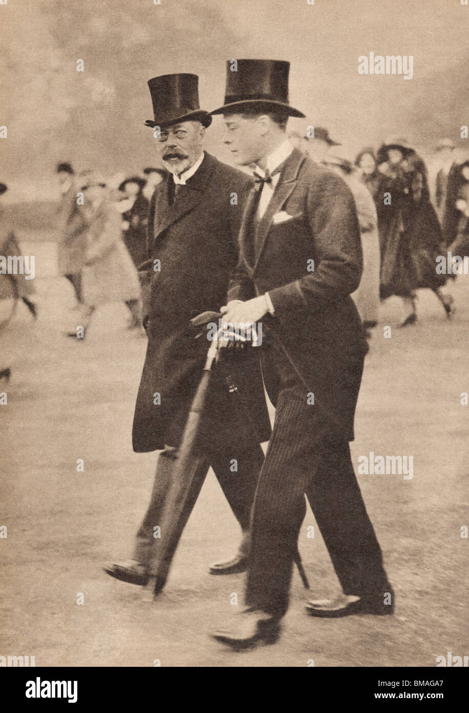 Georg v. und seinem Sohn des Prinzen von Wales. Stockfoto