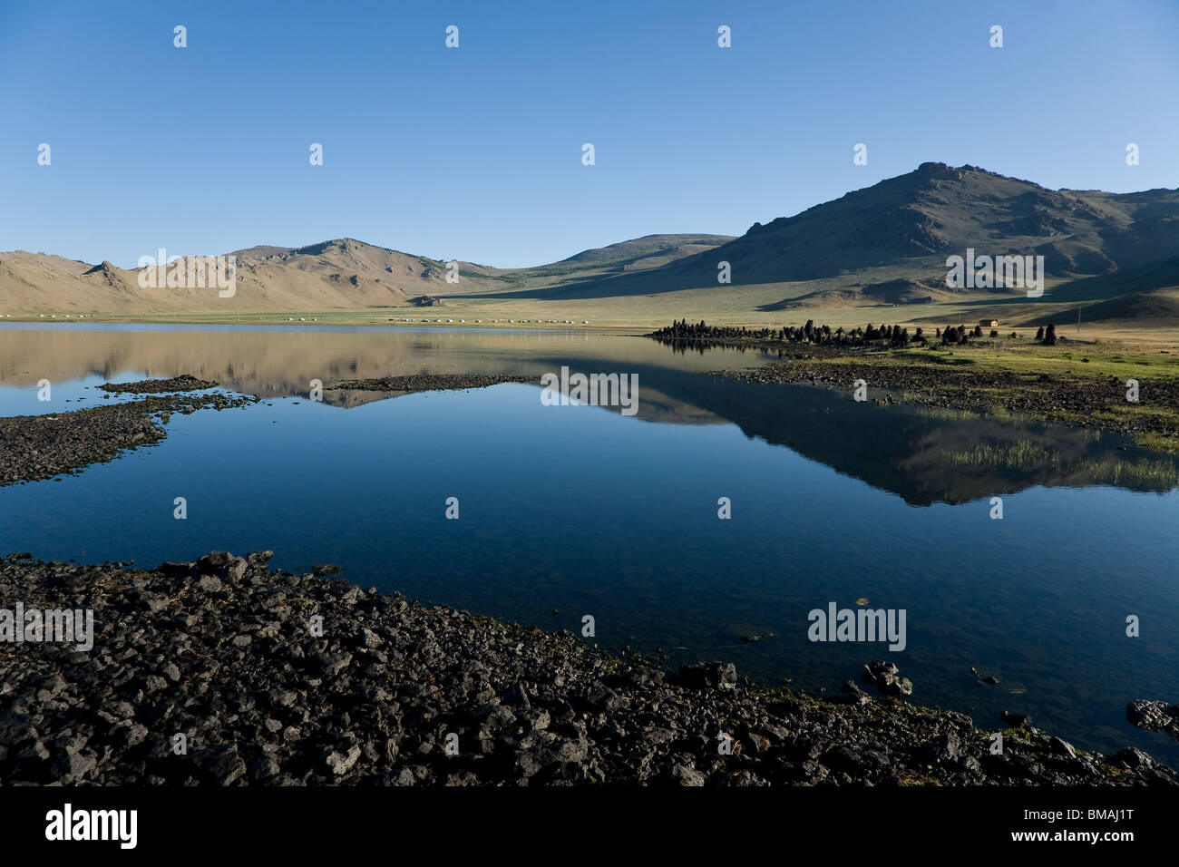 Terkhiin Tsagaan Nuur (Great White Lake) Mongolei Stockfoto