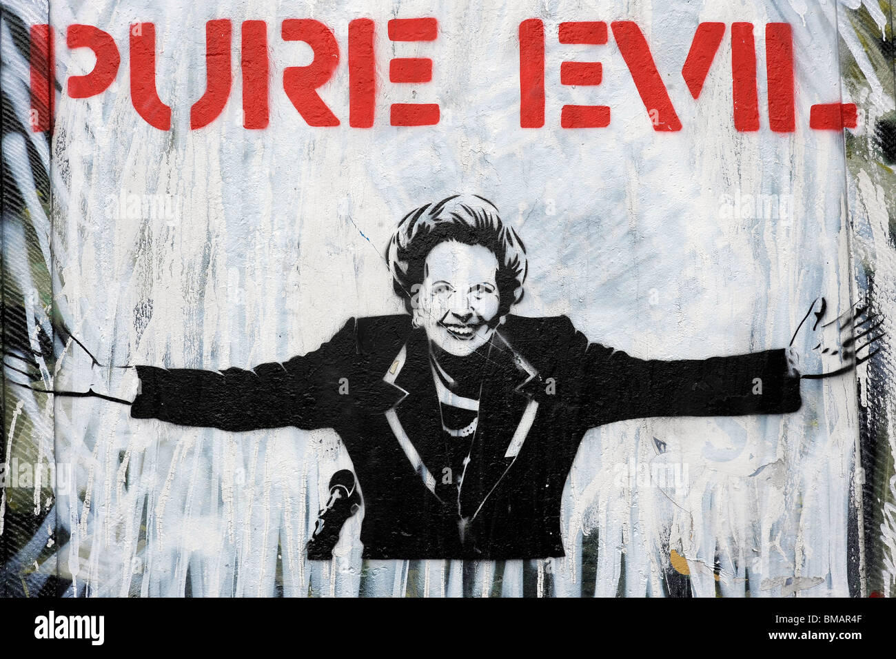 Margaret Thatcher Graffiti nördlichen Viertel manchester Stockfoto
