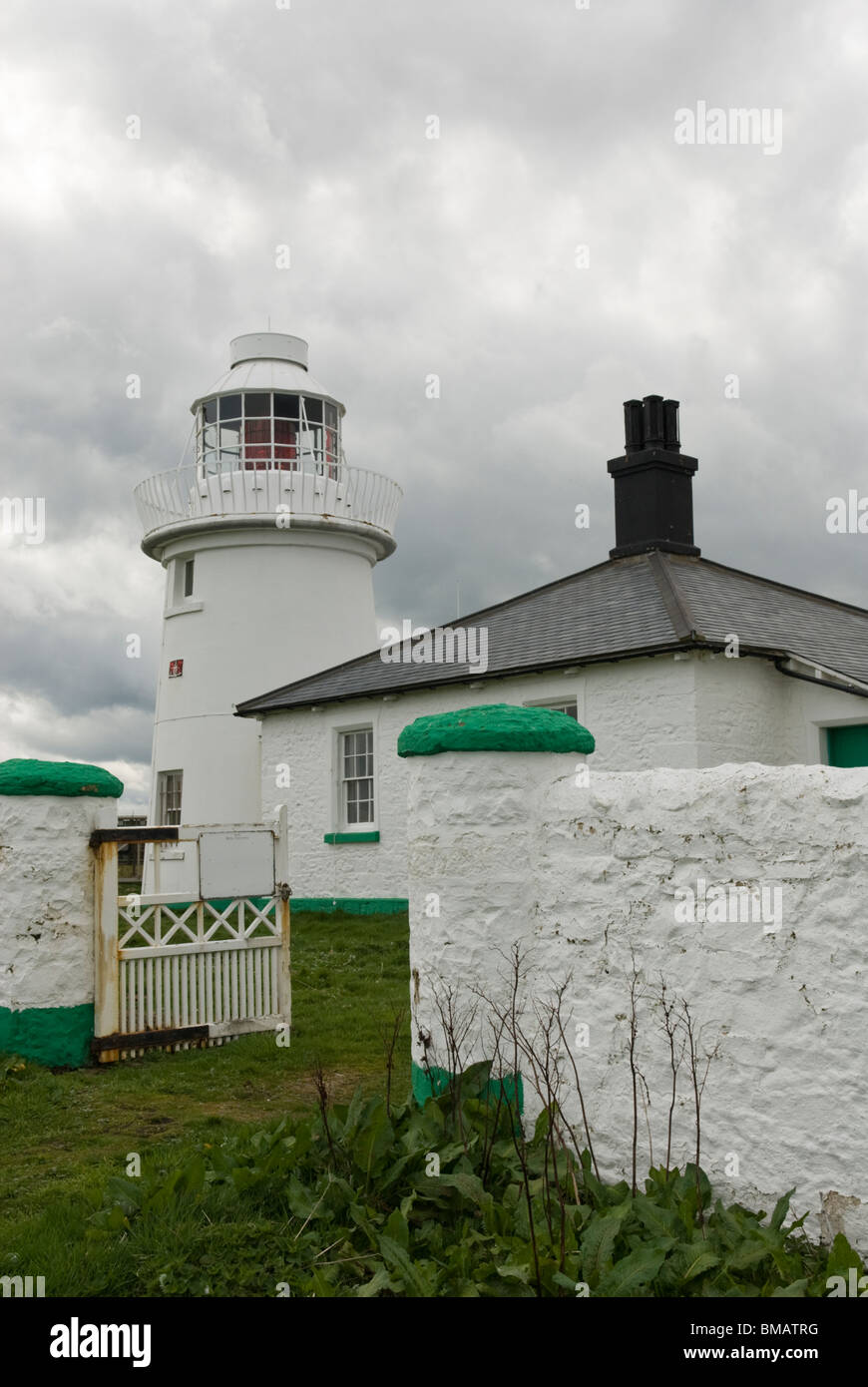 Farne-Leuchtturm, Inner Farne, die Farne Islands, Northumberland, England. Stockfoto