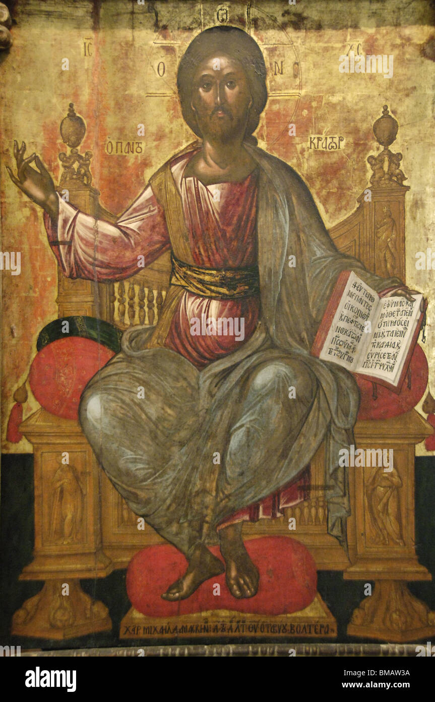 Christ in der Majestät. Byzantinische Museum. Zante. Ionischen Inseln. Griechenland. Stockfoto