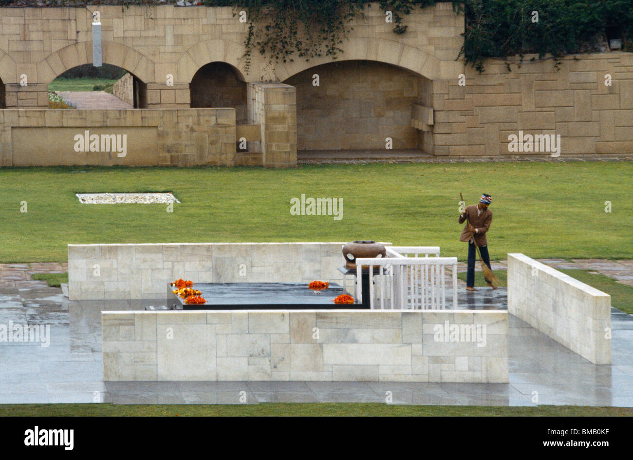 Delhi Indien Gedenkstätte Mahatma Gandhi Raj Ghat Stockfoto