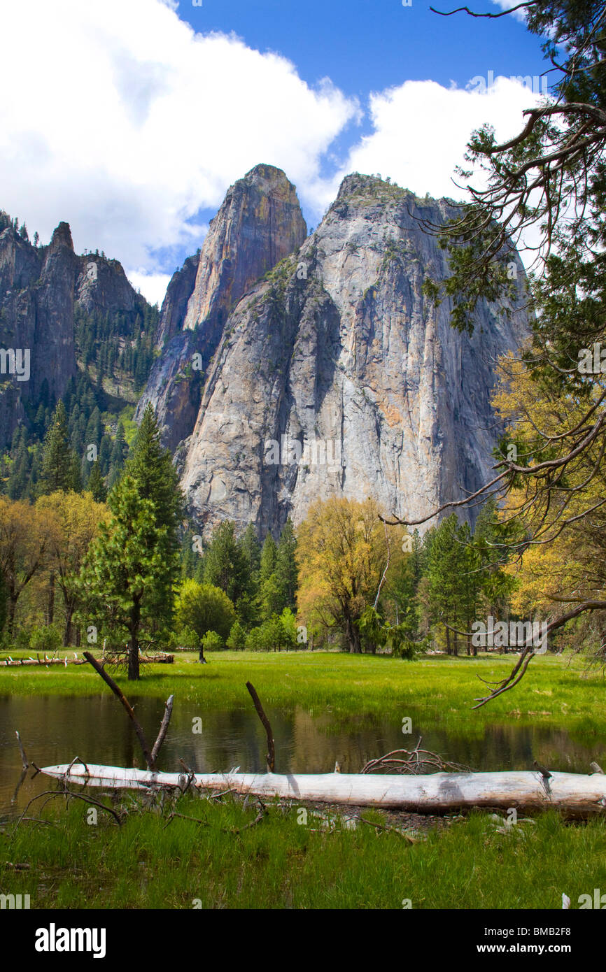 Yosemite-Nationalpark Kalifornien USA Natur Schönheit Bergen Fluss Wiese Stockfoto