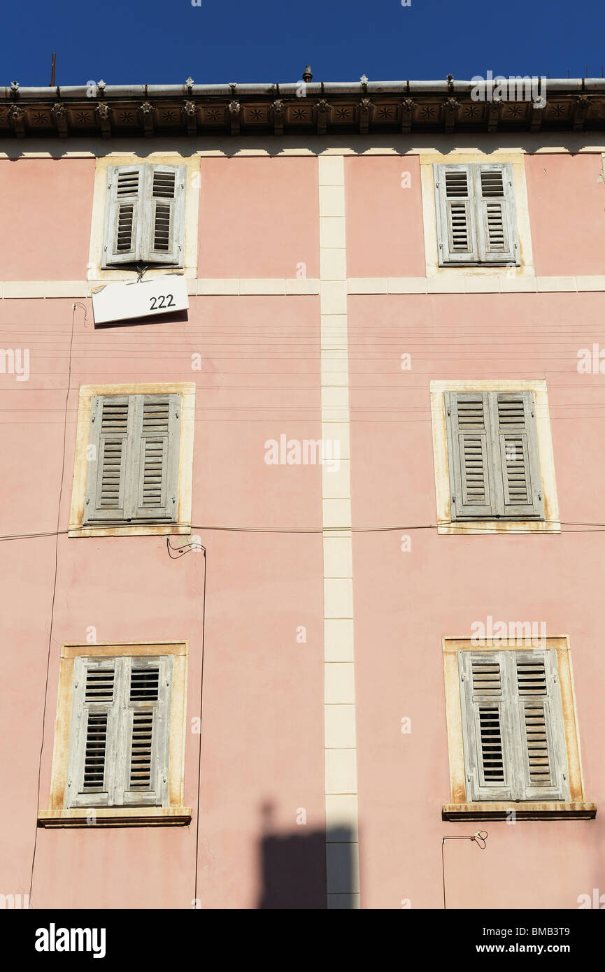 Alten Wohnungen in Dorf am Meer Rovinj, Kroatien Stockfoto