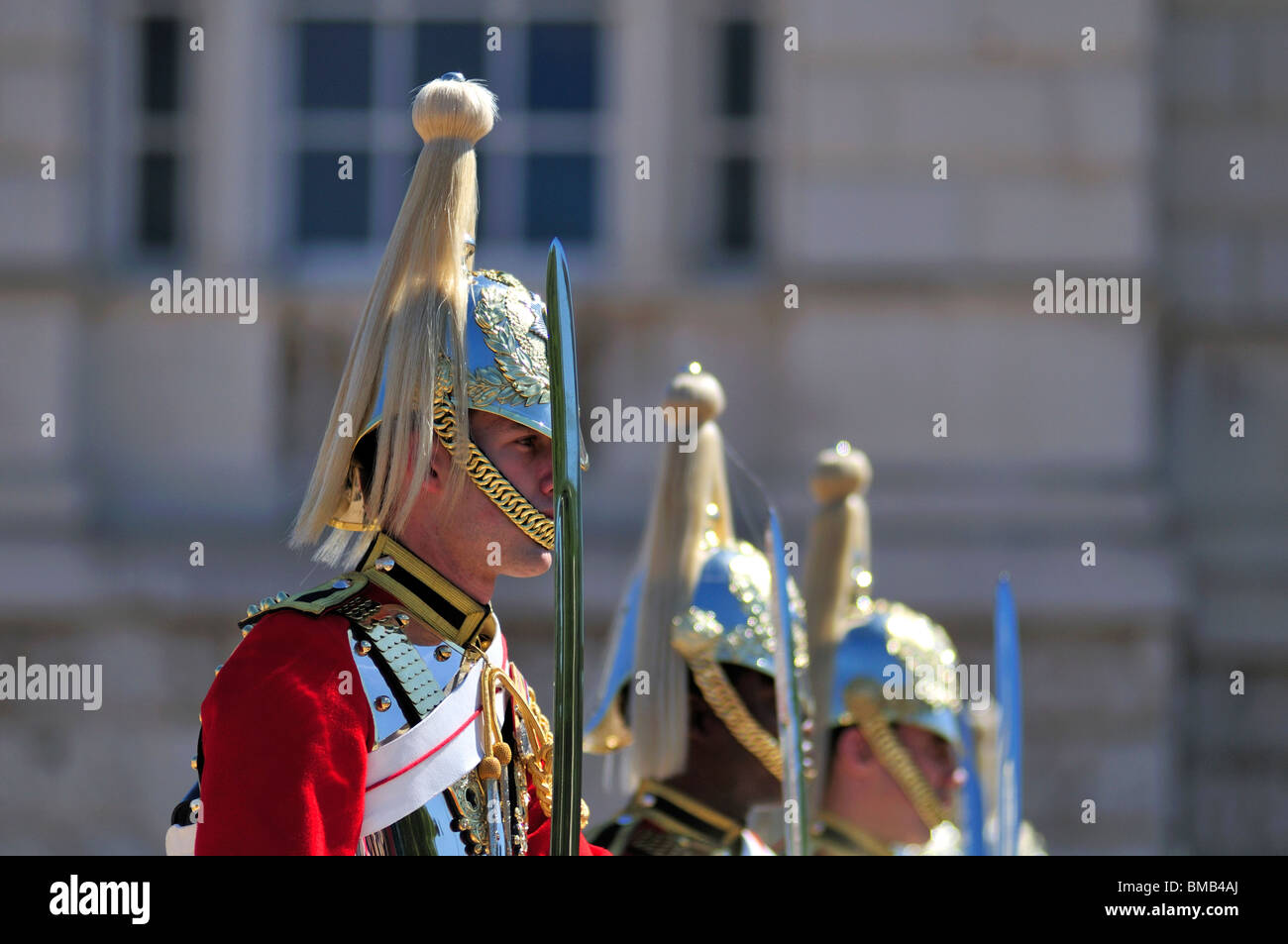 Household Cavalry, changing of the Guard am Pferd schützt Parade, London, Vereinigtes Königreich Stockfoto