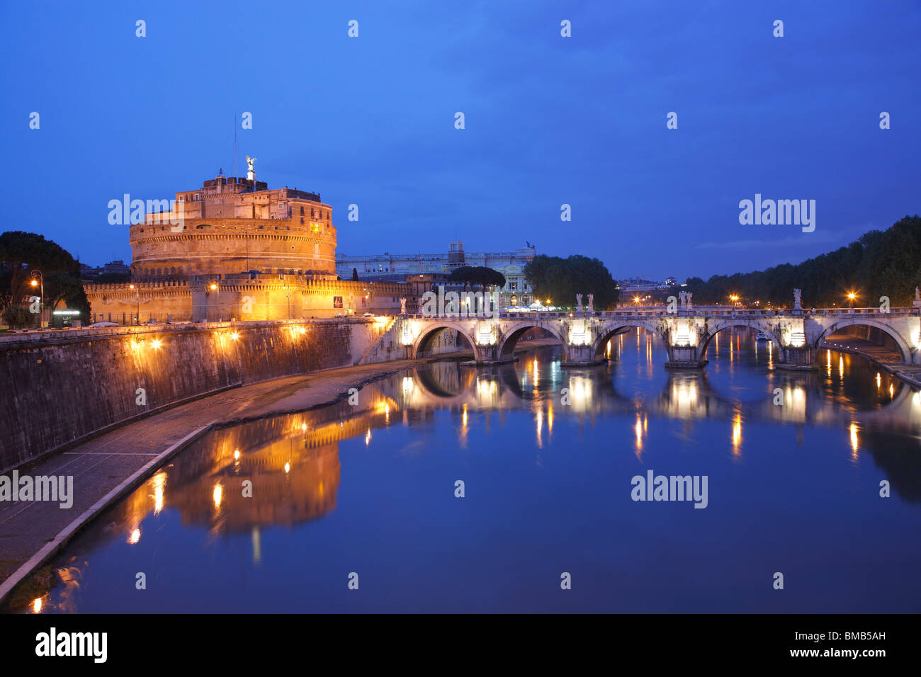 Castel San Angelo in der Nacht, Rom, Italien Stockfoto