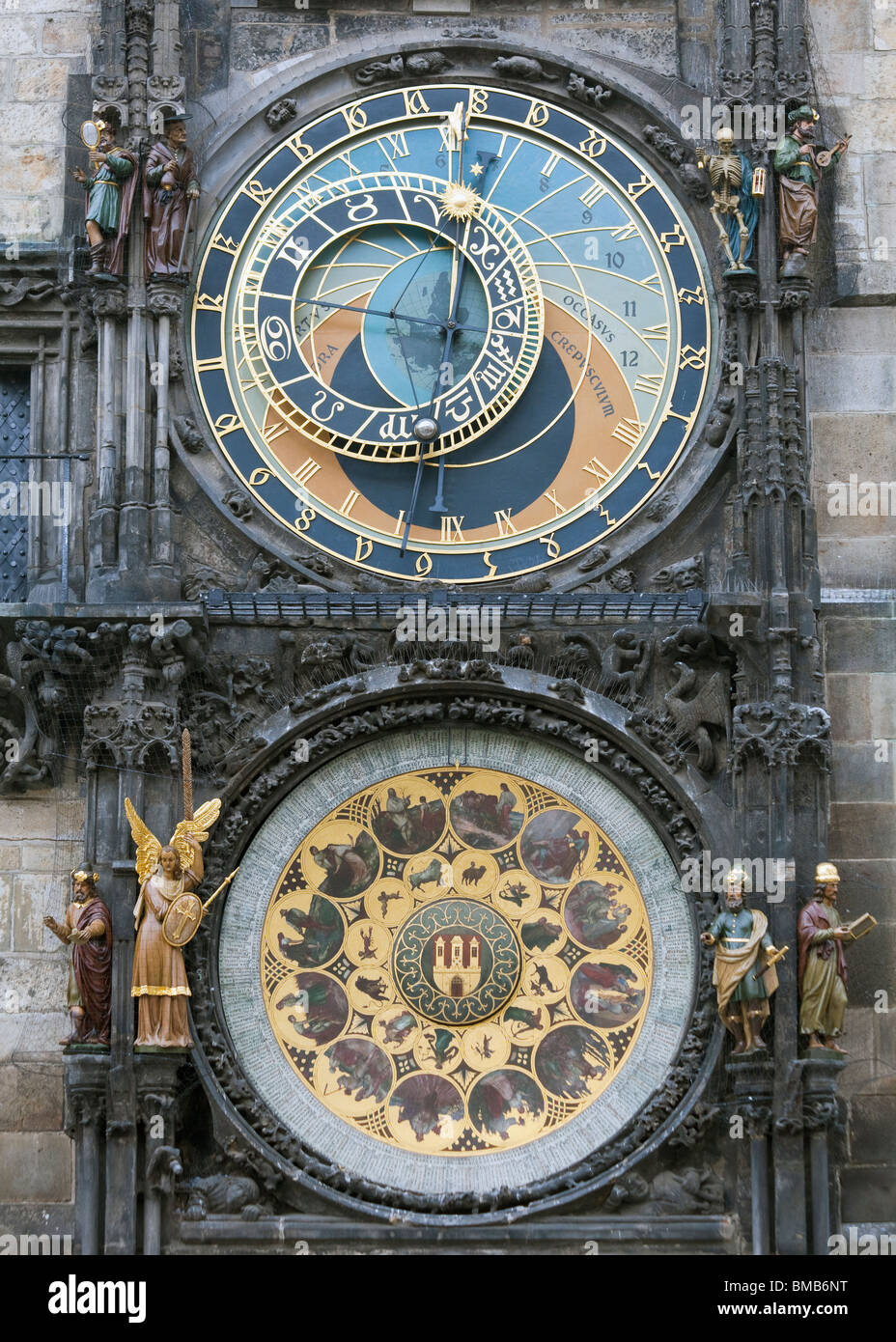 Rathaus Astronomische Uhr, Old Town, Prag, Tschechische Republik Stockfoto