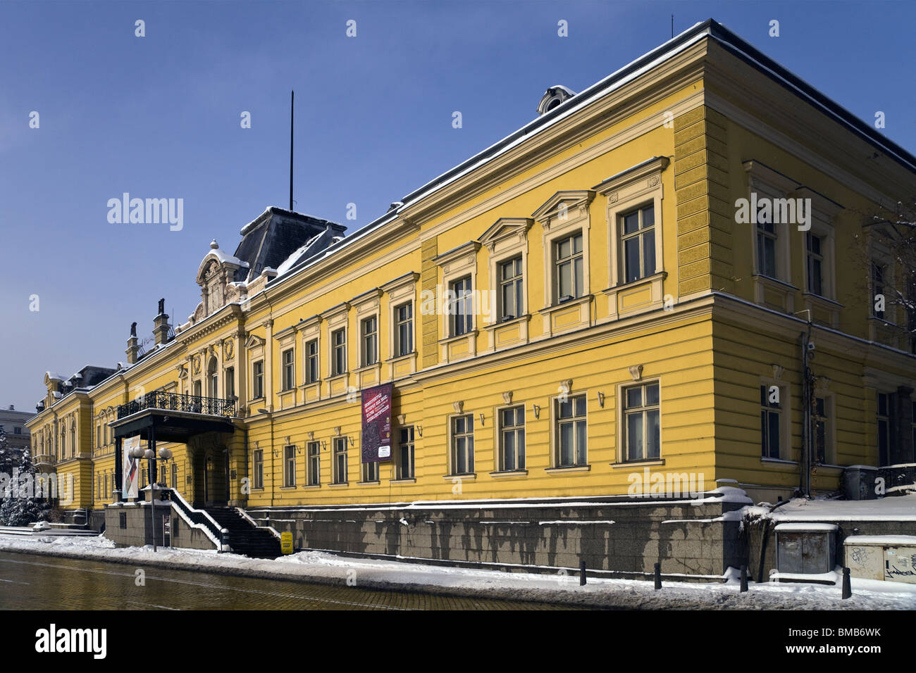 Kunstgalerie und Königspalast in Sofia, Bulgarien im Winter mit Schnee Stockfoto