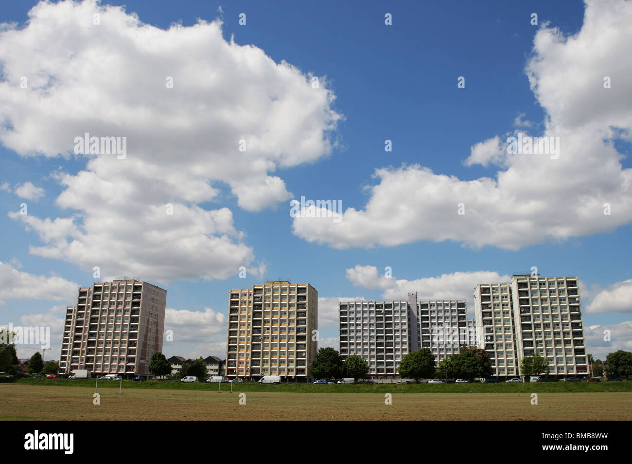 Obstgarten-Estate früher bekannt als Broadmead Estate, Offroad Broadmead Woodford Green, North East London Stockfoto