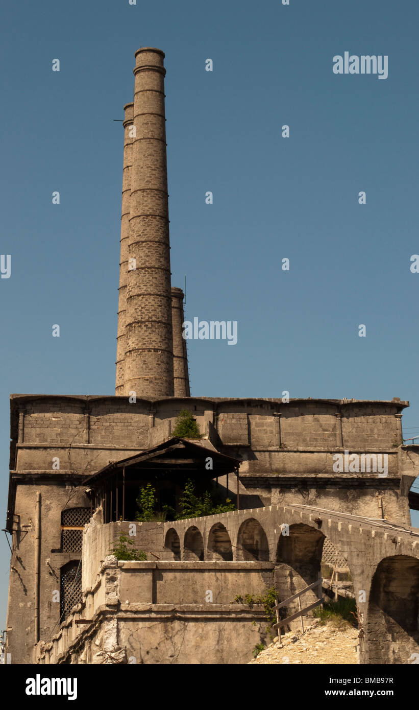 Alte verlassene Fabrik Industrielandschaft, Bergamo Italien Stockfoto