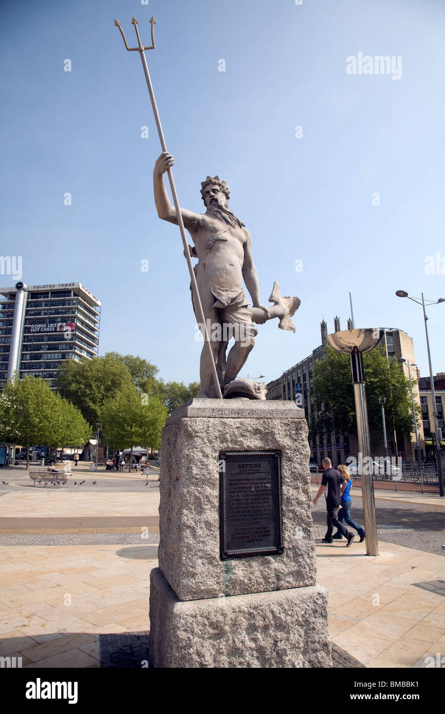 Neptun-Statue, zentralen Promenade, Bristol Stockfoto