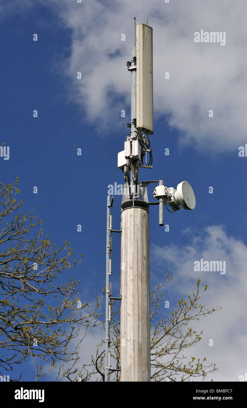Telekommunikation-Mast in ländlicher Umgebung. Lambrigg, Cumbria, England, Vereinigtes Königreich, Europa. Stockfoto
