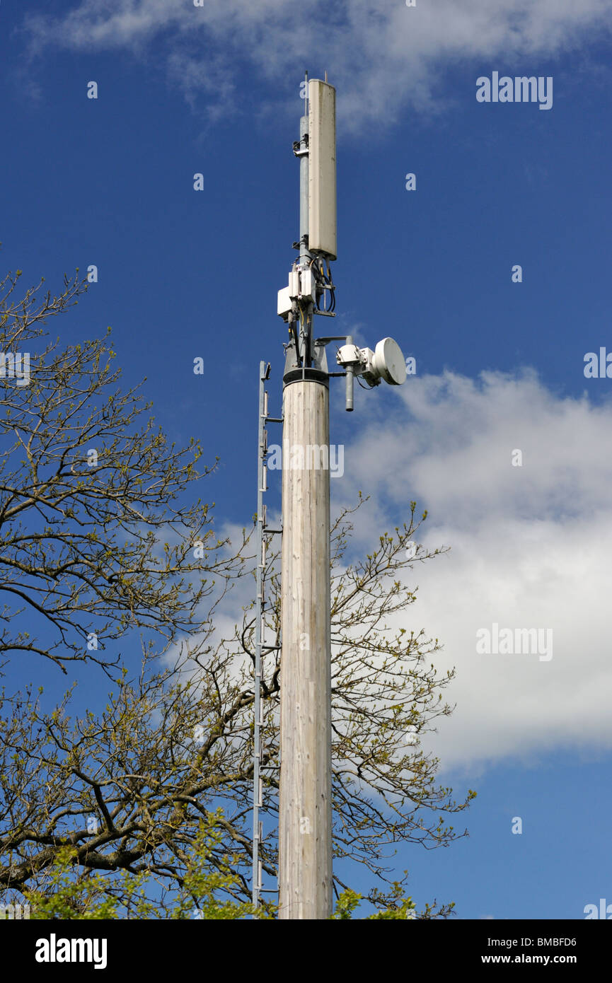 Telekommunikation-Mast in ländlicher Umgebung. Lambrigg, Cumbria, England, Vereinigtes Königreich, Europa. Stockfoto