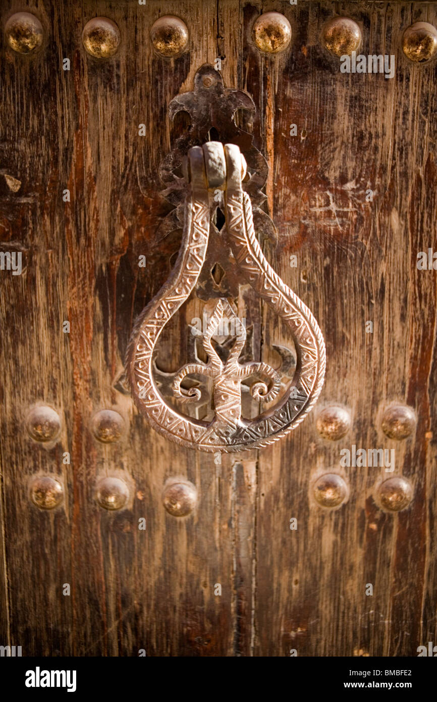 Tür schloss Detail in Medina, Marrakesch, Marokko, Nordafrika Stockfoto