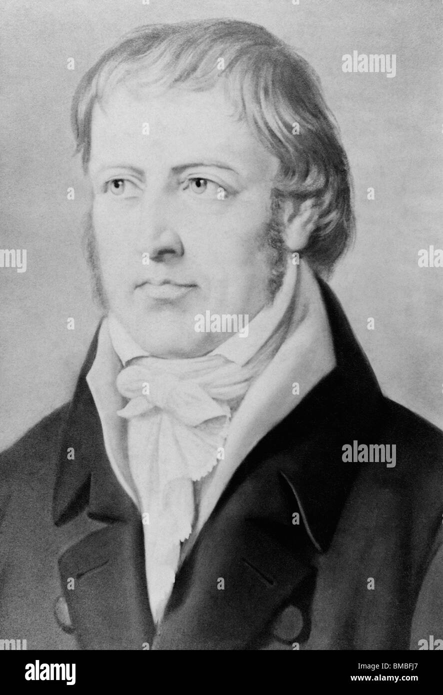 Vintage Porträtmalerei des deutschen Philosophen Georg Wilhelm Friedrich Hegel (1770-1831). Stockfoto